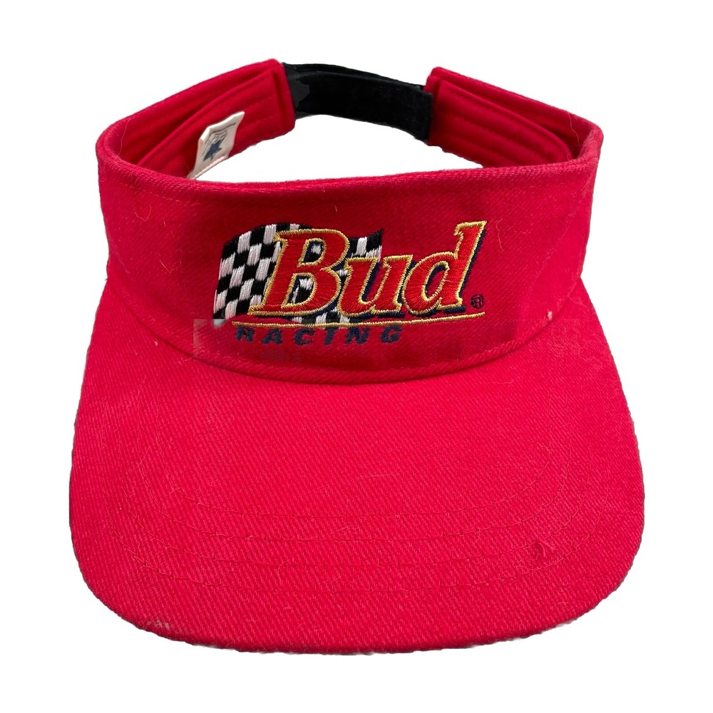 Nascar Budwiser Visor Hat Cap Men Strap Back Red Bud Racing Ajustable Sporstwear